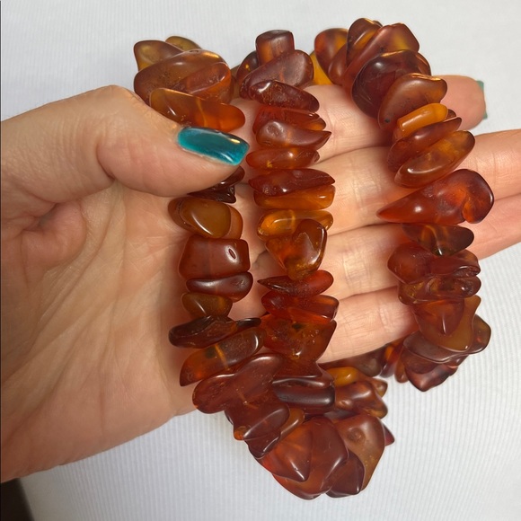 Massive Vintage Chunky Amber Beaded Necklace - Picture 1 of 4